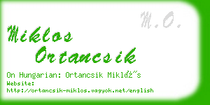 miklos ortancsik business card